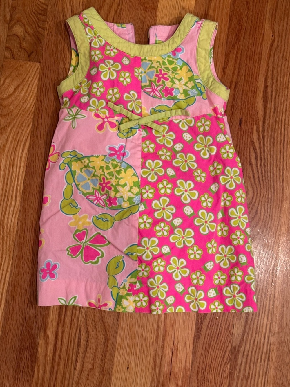 Lilly Pulitzer Pink & Lime Floral Turtle Print Dress